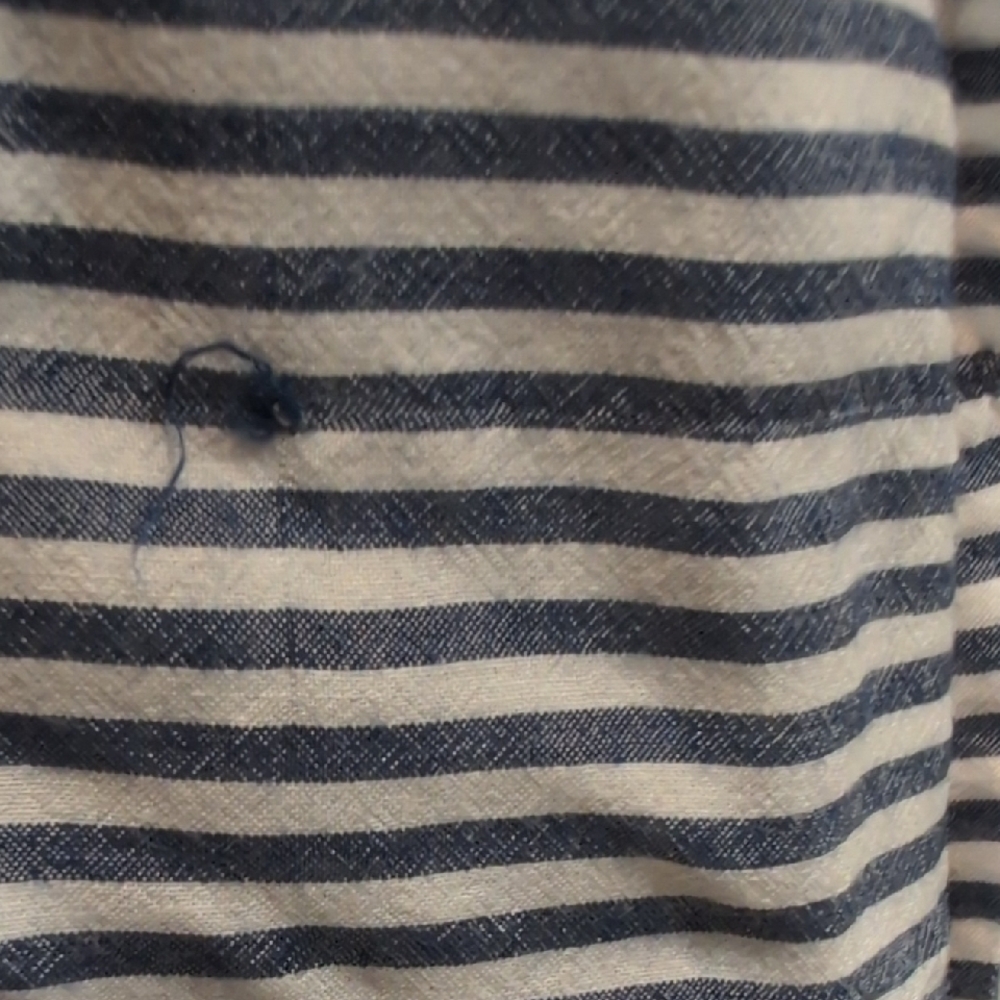 Zara Navy and White Striped Button Down Shirt - Picture 6 of 6